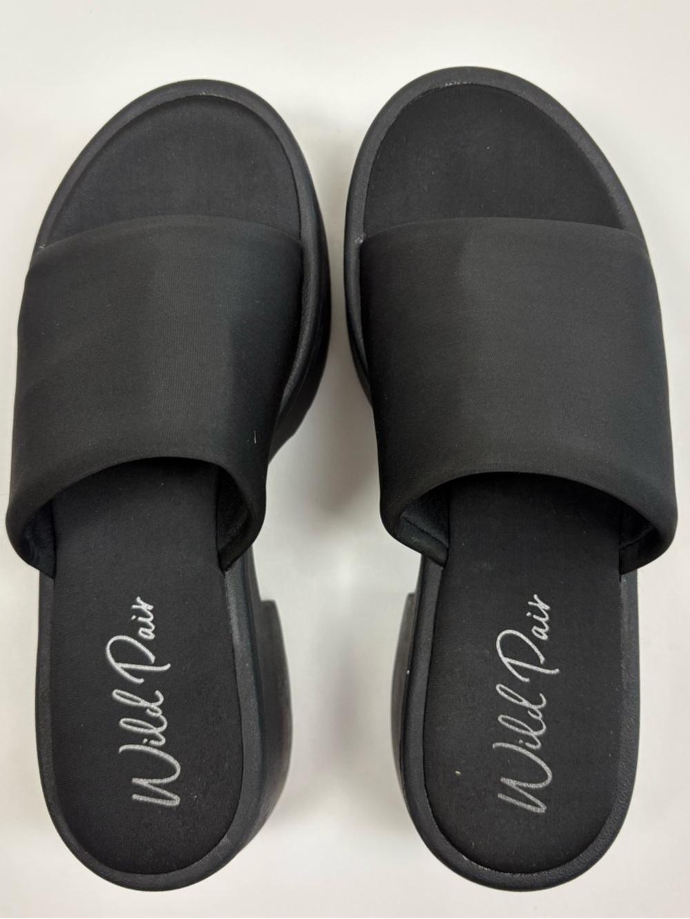 Wild Pair Matte Black Platform Slide Mules Size 8 EUC Y2K Style Grunge Chunky - Picture 3 of 4